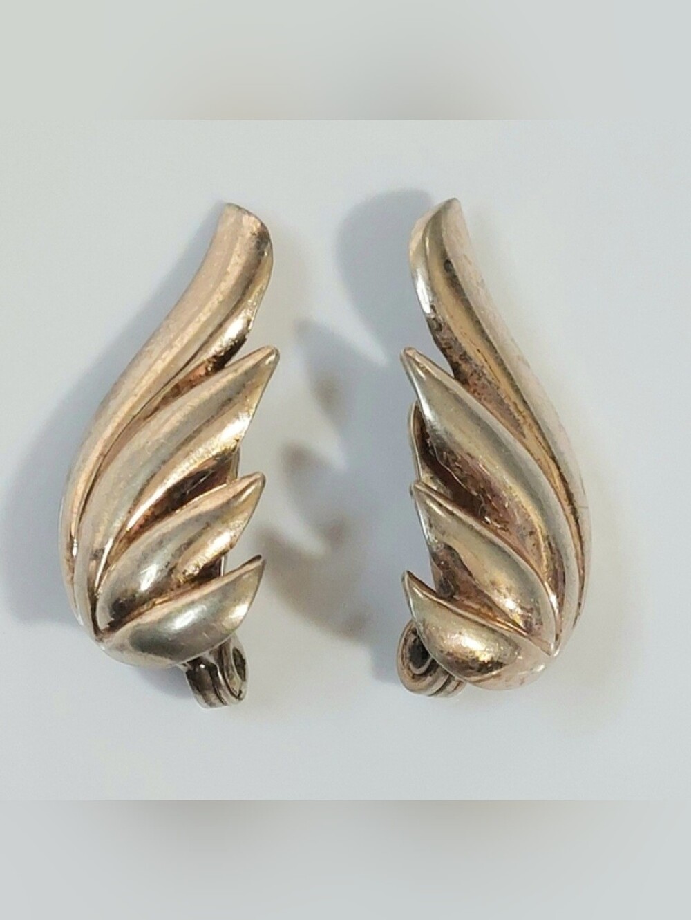 Monet 1040s Sterling Clip On Earrings - Vintage Silver Womens Jewelry